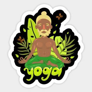 Man Doing Yoga Sticker